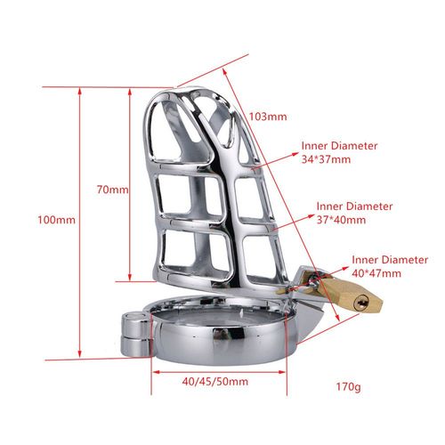 Grande Cage À Coq En Métal,Dispositif De Chasteté Masculine,Jouets Sexuels Bdsm Pour Hommes,Serrure À Pénis,Bondage Érotique,Mari,Fidélité - Type B-45mm Ring
