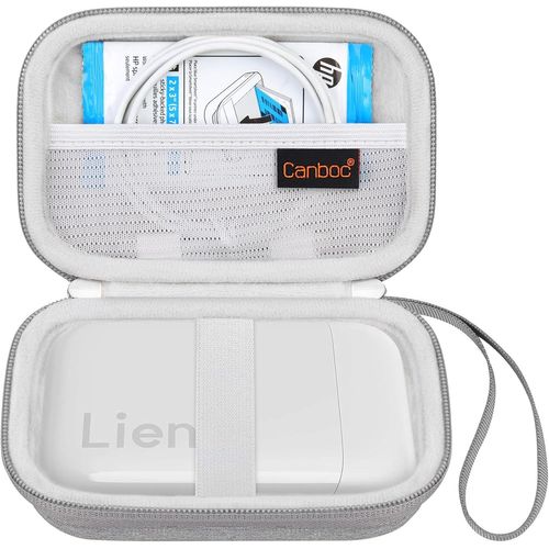 2x3 boîtier Rigide pour imprimante Photo,Mini boîte d'imprimante instantanée Portable,Sac en Filet pour Papier Photo,câble,Gris (boîtier Uniquement)