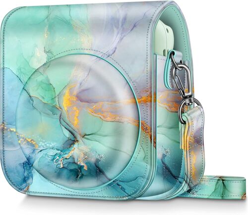 Housse Compatible avec Fujifilm Instax Mini 12 Appareil Photo Instantané-Sac de Caméra en Similicuir Voyage Caméra Cover Case Sac avec Bandoulière Amovible,.[G51]