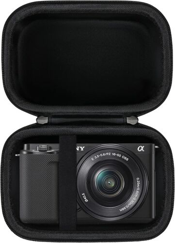 Étui de Transport Compatible avec Sony Alpha ZV-E10-Appareil Photo Numérique sans Miroir APS-C pour Vlogging avec Objectif Interchangeable 16-50 mm,Noir