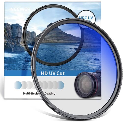 NEEWER 58mm MRC Filtre de Protection UV 30 Couches Nano Revêtements Multi-Résistants/Verre Optique HD/Hydrofuge/Résistant aux Rayures/Alliage d'Aluminium Cadre Ultra Mince/Filtre Ultraviolet