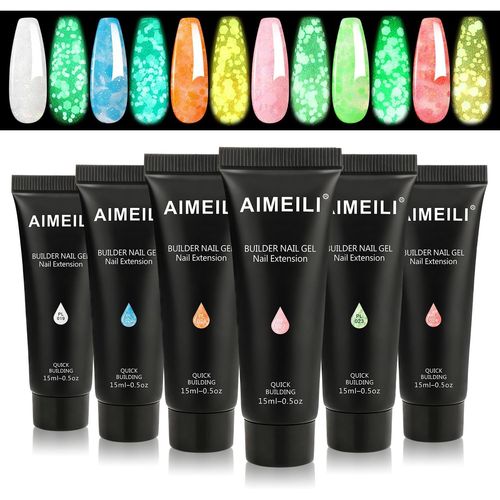 Extention Gel Kit Pour Ongles Naturel Nude Blanc Laiteux Rose Clair, Builder Construction Gel 6 Couleurs 15ml, Faux Ongles Quick Building Uv Led Gel Vernis Semi Permanent Nail Art - Kit 9 