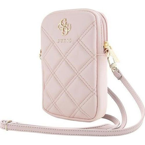 Pochette Universelle pour Téléphone Matelassée avec Bandoulière et Logo 4G Guess Rose