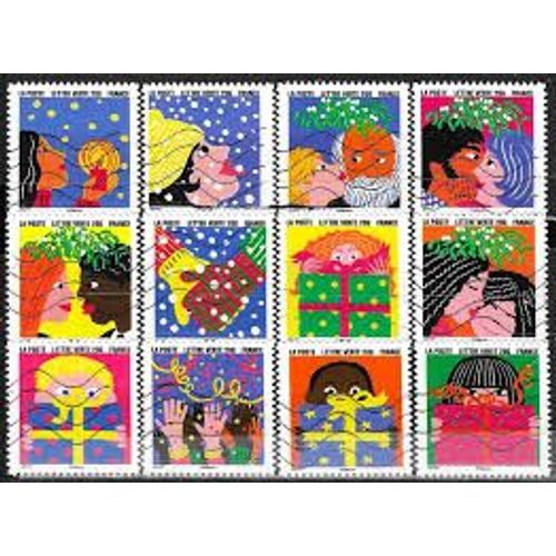 "Bonne Année" Scènes De Fêtes De Fin D'Année Série Complète Année 2015 Autoadhésifs N° 1190 1191 1192 1193 1194 1195 1196 1197 1198 1199 1200 1201 Yvert Et Tellier