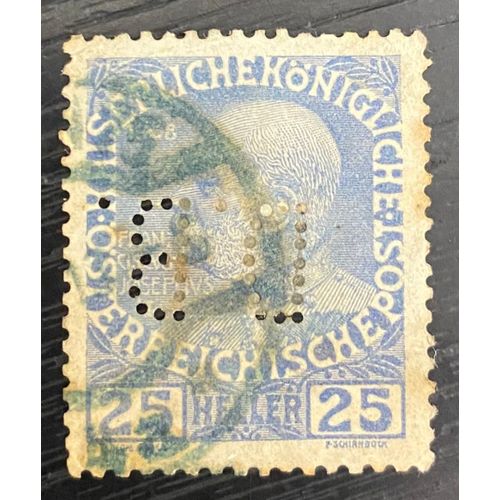 Timbre Oblitéré Perforé Autriche 1913 Mi 147 Y&T 109