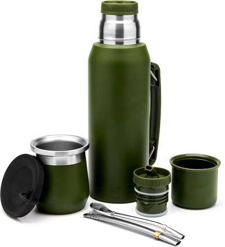 Ensemble Complet Yerba Mate ¿ Gourde Moderne Mate (266,2 Ml), Avec 2 Becs (100 Ml), 2 Pailles Bombilla ¿ Kit De Qualité Supérieure (Champagne)