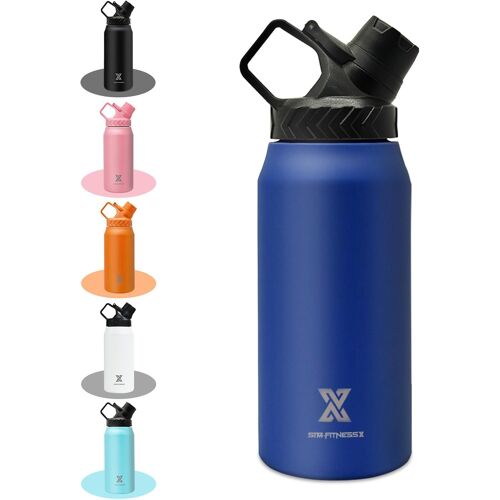 Gourde Isotherme En Acier Inoxydable 800 Ml - Anti-Fuite - Chaud/Froid - Double Paroi Isolée - Sans Bpa - Pour Le Sport, Le Fitness, L'extérieur, L'école (Bleu Foncé)