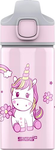 Gourde Enfant Avec Paille En Aluminium - Miracle Tractor Farm - Étanche - Poids Plume - Sans Bpa - Certifiée Neutre En Co2 - École & Sport - Vert Motif Mouton En Tracteur - 0,4l