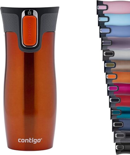 West Loop Autoseal Travel, Thermique En Acier Inoxydable, Fiole À Vide, Gobelet Étanche, Tasse À Café Avec Couvercle Facile À Nettoyer Sans Bpa, Framboise, 470 Ml 2095831
