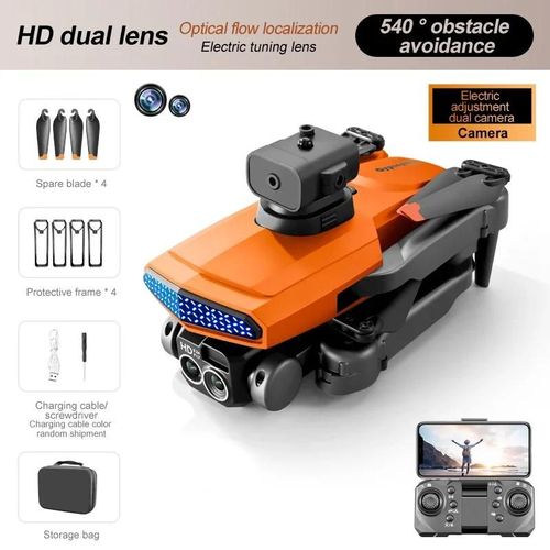 Ore-Nouveau Drone Air D6 Rc 8k Hd,Double Caméra Professionnelle,Évitement D'obstacles Sur Cinq Côtés,Flux Optique Esc,Quadrirotor Pliable,Jouets Cadeaux-8k Esc Orange 1b--Générique