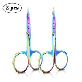 Ore-Ciseaux Coupe-Cuticules Pour Ongles,Outils De Manucure Et De Pédicure,En Acier Inoxydable,Dissolvant De Peau Morte,Outils D'art Des Ongles-2pcs Rainbow- 