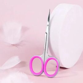 Ore-Ciseaux À Cuticules À Pointe De Déformation De Haute Qualité,Poignée Antidérapante,Manucure En Acier Inoxydable,Pince Coupe-Cuticules Pour La Peau Des Ongles-Pink- 