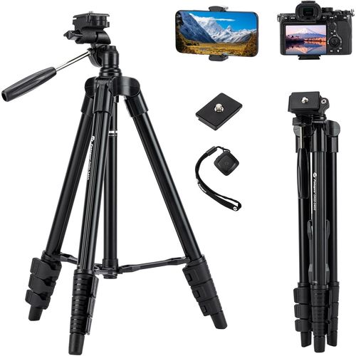 SUBZONAL-Trepied Smartphone Aluminium 120cm, Trepied Appareil Photo Portable pour iPhone Telephone, télécommande Bluetooth, trépied léger pour iPhone, Samsung, DSLR Caméra, Canon, Nikon, Video