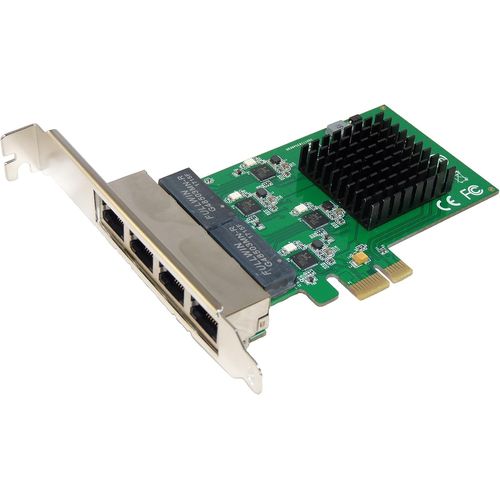 GUJL-Carte Réseau-Carte Controleur Pci Express (Pcie-Pcie)-4 Ports Rj45 Gigabit Ethernet 10/100/1000Mbps-Quatre Chipset Realtek Rtl8111-Equerres Low Et High Profile-By