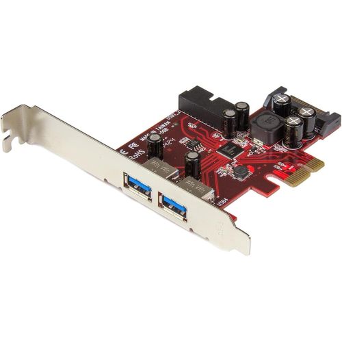 GUJL-Carte Contrôleur Pci Express À 4 Ports Usb 3.0 (5Gbps)-2 Externes 2 Internes-Adaptateur Pcie Avec Alimentation Sata (Pexusb3S2Ei)