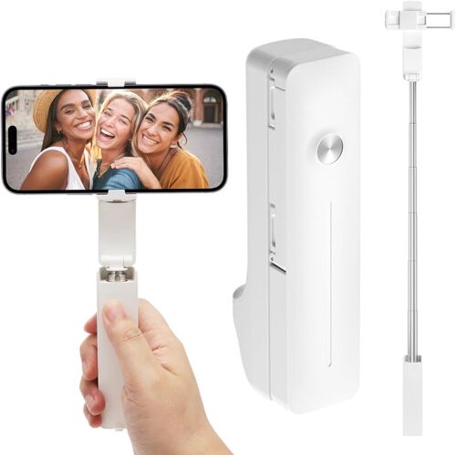 KALANKA-Mini perche à selfie portable Bluetooth avec télécommande, support rotatif à 360°, 72 cm, extensible pour iPhone/Samsung/Huawei/smartphone (blanc)
