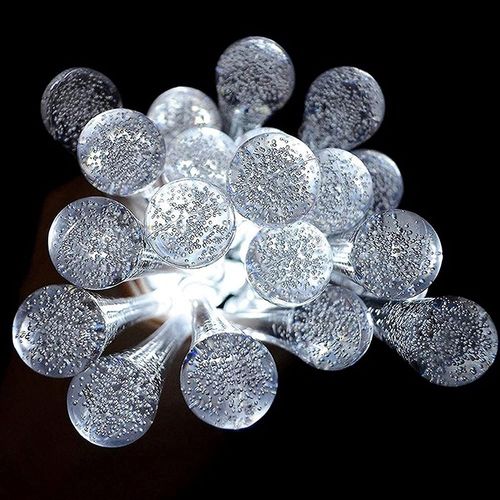 Guirlande Lumineuse Solaire À 30 Led En Forme De Goutte D'eau - 8 Modes, Étanche, Économie D'énergie, Idéale Pour La Décoration Extérieure Et Les Fêtes