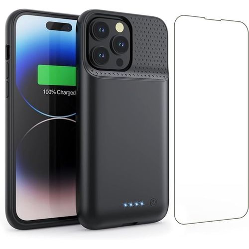 Kalanka-Coque Batterie Pour Iphone 14 Plus/14pro Max/13 Pro Max, 8600mah Chargeur Portable Batterie Externe Puissante Power Bank Coque Rechargeable Pour Iphone 14 Plus/14pro Max/13 Pro Max[6.7] (A-No