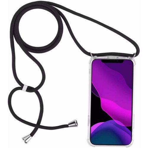 Kalcx-Coque Avec Collier Compatible Avec Huawei P20,Tour De Cou Lanière En Corde Pendentif Housse,Noir