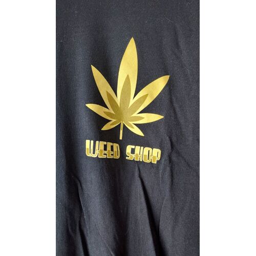 T Shirt Weed Shop 2095 Hollywood Blvd Taille Large Noir Motifs Jaune Très Doux Au Toucher 199 Grammes