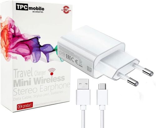 LORANKA-Chargeur secteur 5 V/2 A (10 W) + Câble micro-USB pour Xiaomi Redmi 6, 6A, Mi Play, Redmi 7, 7A, Redmi 9A, 9AT, 9C - Blanc.