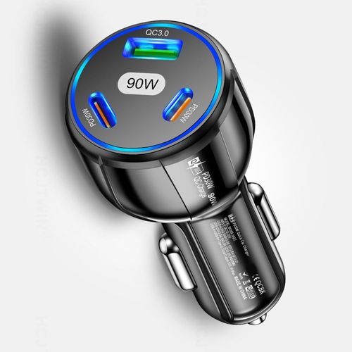 Recharge De Voiture De 90 W Avec 3 Ports De Charge Rapide Dont Deux Pd30W Et Un Port De Charge Rapide Pour Smartphones Et Tablettes