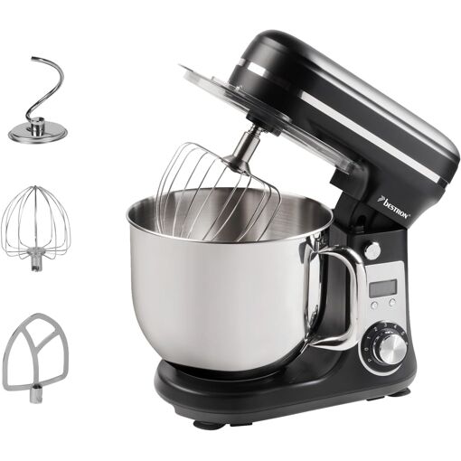 Robot Pâtissier Boulangerie Cuisine Ménager Multifonction Bol 65 L 6 Vitesses 2200 Noir Inox Mrk 19b