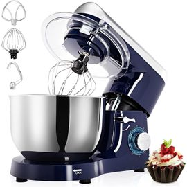 Robot Pâtissier Multifonctions 1500W, 6 Vitesses 5.5 L Batteur Electrique Cuisine Robot Avec Fonction Pulse, Robot Mixeur Pâtisserie Avec Fouet À Fils, Batteur, Crochet À Pétrin