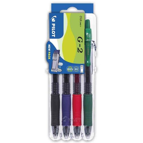 Pilot Stylo À Encre Gel G2 07 Set2go, Étui De 4