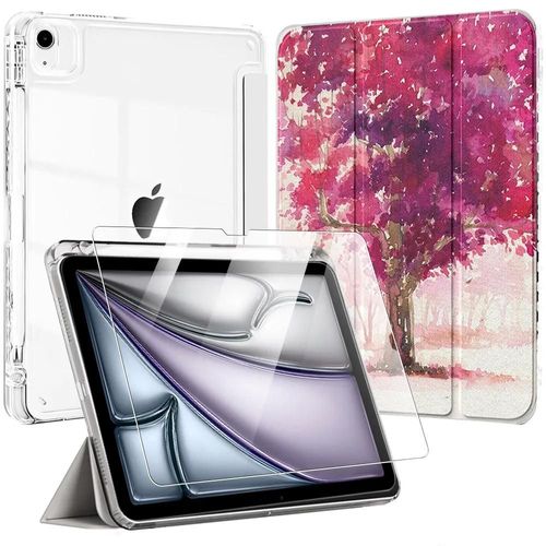 Coque + Verre Trempé Pour Ipad Air 11 Pouces 2025/2024 M3/M2, Protection Avec Porte-Stylet - Motif Arbre - Efconnection