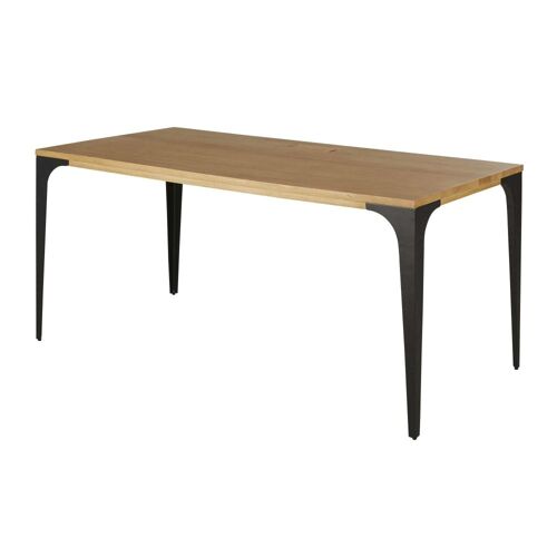 Bureau Professionnel En Bois De Manguier Et Métal Noir L160