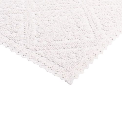 Tapis En Coton Recyclé Motif En Relief Blanc 60x90