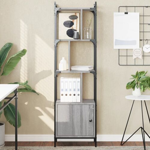 vidaXL Bibliothèque avec porte sonoma gris 44,5x30x154,5 cm