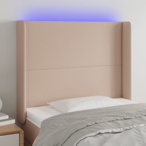 Vidaxl Tête De Lit À Led Cappuccino 103x16x118/128 Cm Similicuir