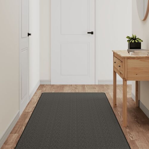 Vidaxl Tapis De Couloir Aspect Sisal Anthracite 80x400 Cm