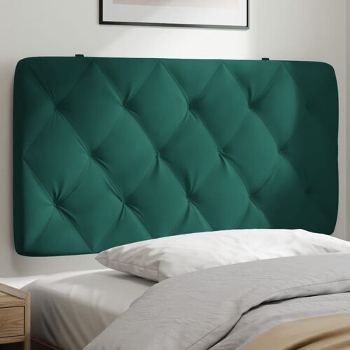 vidaXL Coussin de tête de lit vert foncé 100 cm velours