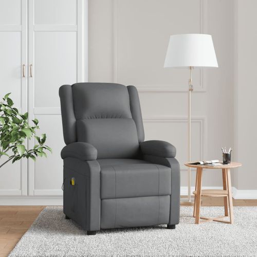 Vidaxl Fauteuil De Massage Gris Similicuir