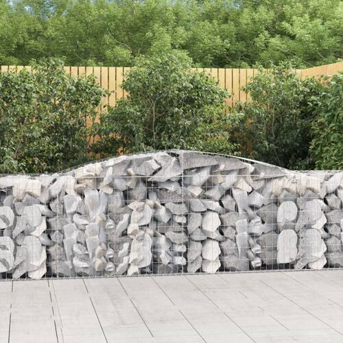 Vidaxl Paniers À Gabions Arqués 4 Pcs 400x50x80/100 Cm Fer Galvanisé