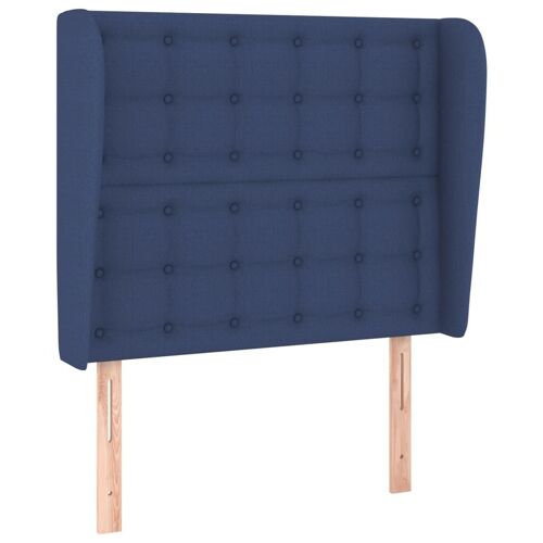 vidaXL Tête de lit avec oreilles Bleu 83x23x118/128 cm Tissu