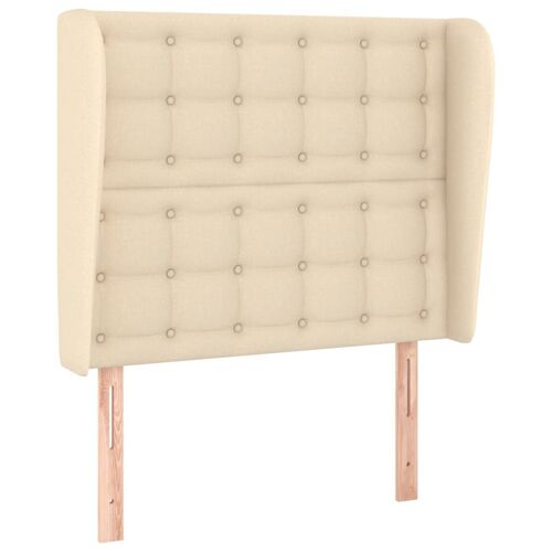 vidaXL Tête de lit avec oreilles Crème 93x23x118/128 cm Tissu