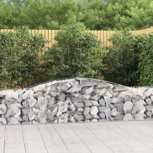 Vidaxl Paniers À Gabions Arqués 10 Pcs 400x50x60/80 Cm Fer Galvanisé