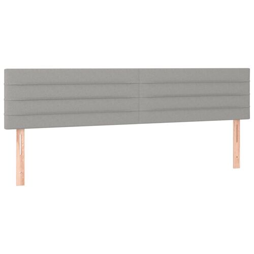 Tête de lit accessoire couchage chambre à coucher meuble 2 parties 80 x 5 x 78/88 cm tissu gris clair TDL0206421