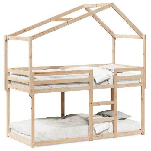 vidaXL Lit superposé avec toit 90x200 cm bois de pin massif
