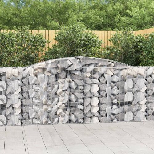 Vidaxl Paniers À Gabions Arqués 15 Pcs 400x50x100/120 Cm Fer Galvanisé
