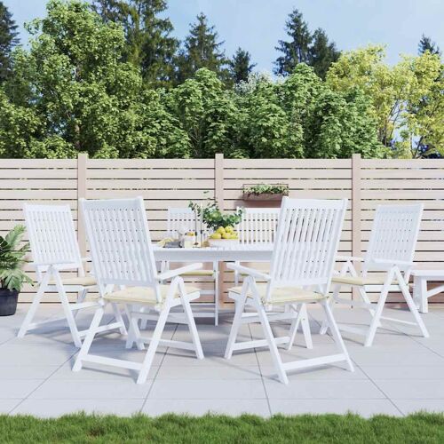 Vidaxl Coussins De Chaise Jardin Lot De 6 Crème 40x40x4cm Tissu Oxford