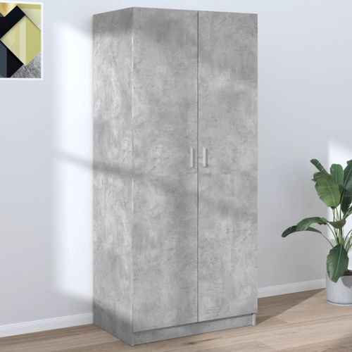 Vidaxl Garde-Robe Gris Béton 80x52x180 Cm Bois D'ingénierie