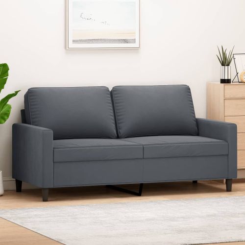 Vidaxl Canapé À 2 Places Gris Foncé 140 Cm Velours