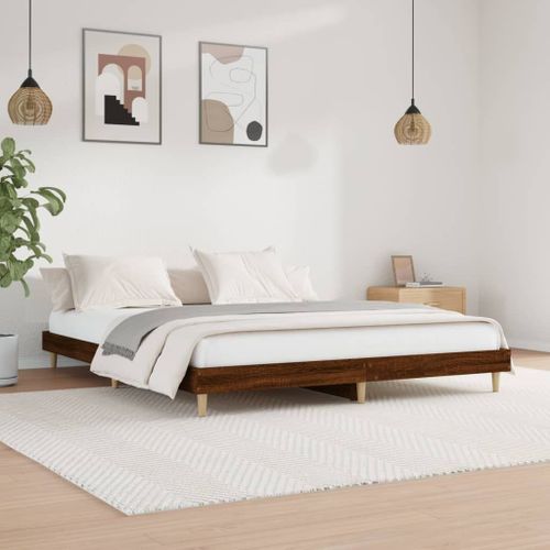 Vidaxl Cadre De Lit Sans Matelas Chêne Marron 120x200 Cm