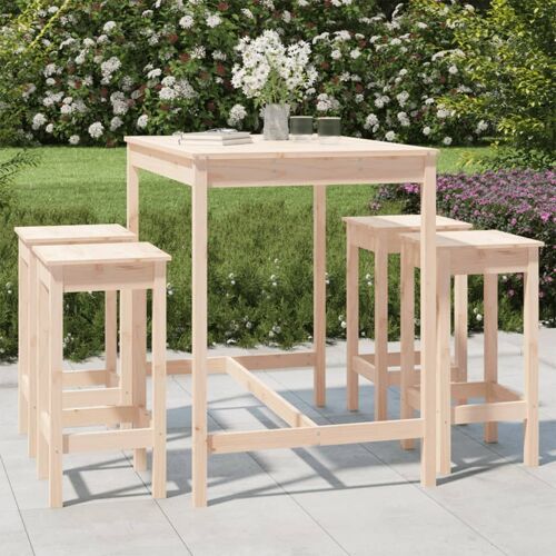 Vidaxl Ensemble De Bar De Jardin 5 Pcs Bois De Pin Massif