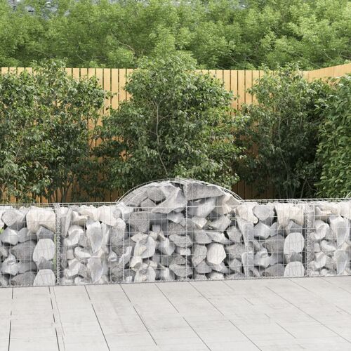 Vidaxl Paniers À Gabions Arqués 40 Pcs 200x50x60/80 Cm Fer Galvanisé